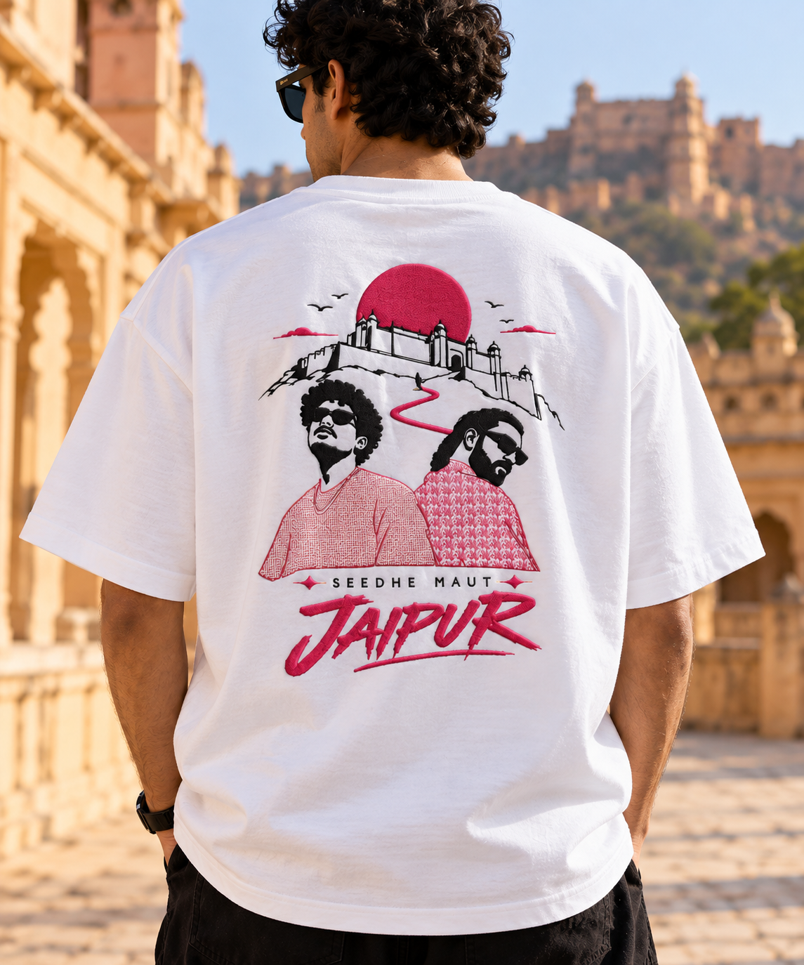 Seedhe Maut Jaipur Concert Edition Embroidery Oversized T-Shirt for Men | LE BANCHO