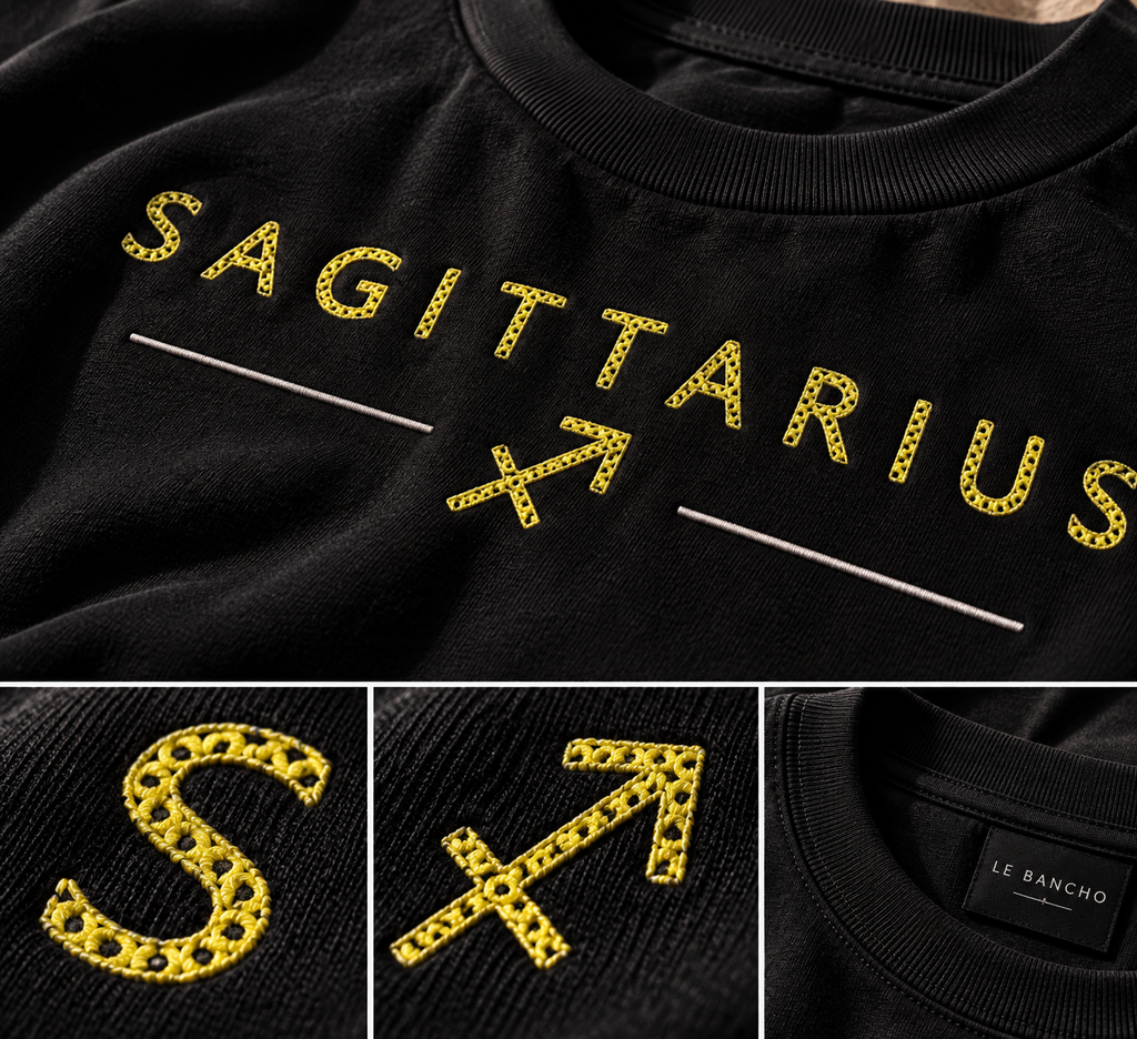 Sagittarius Born to Roam Embroidery Oversized T-Shirt | LE BANCHO