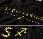 Sagittarius Born to Roam Embroidery Oversized T-Shirt | LE BANCHO