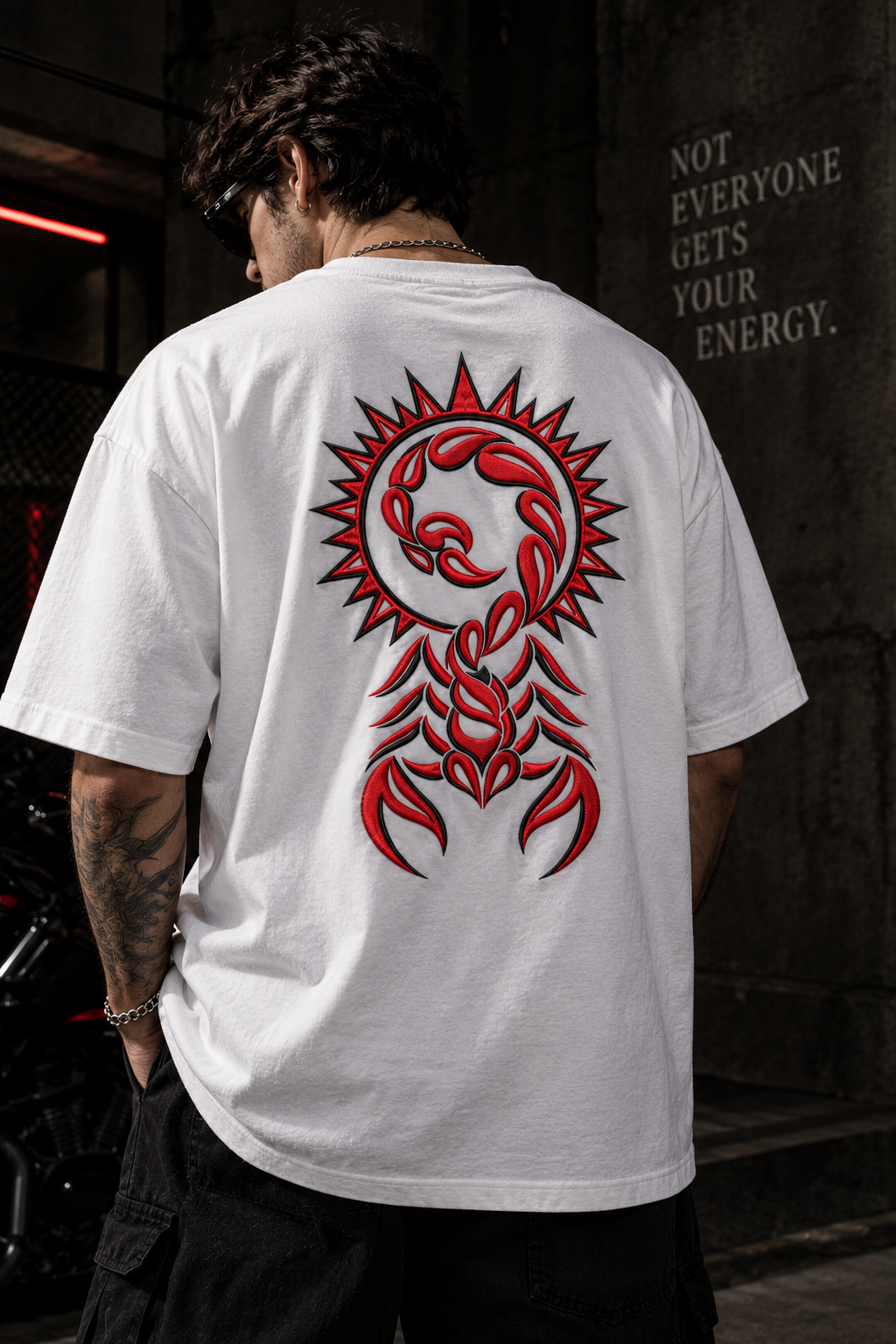 Scorpio Not Everyone Gets Your Energy Embroidery Oversized T-Shirt | LE BANCHO