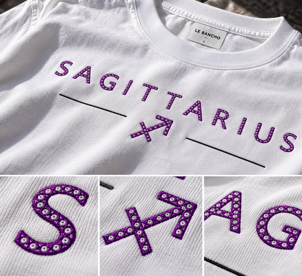Sagittarius Born to Roam Embroidery Oversized T-Shirt | LE BANCHO