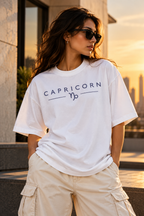 Capricorn Built Different Embroidery Oversized T-Shirt | LE BANCHO