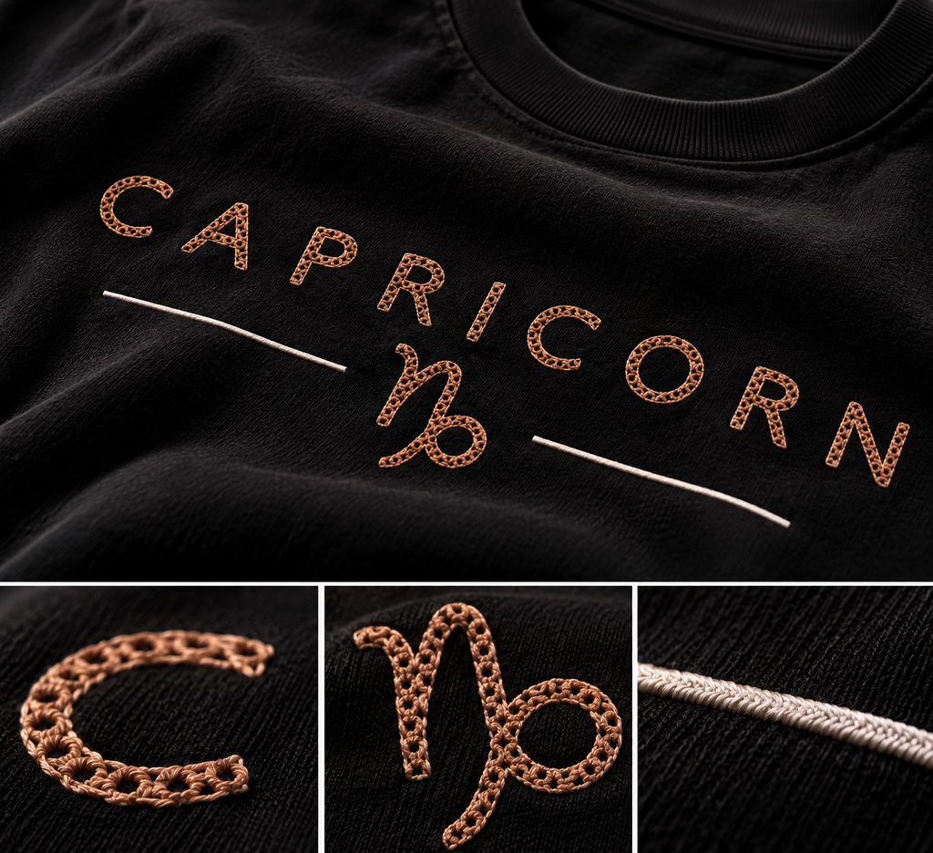 Capricorn Built Different Embroidery Oversized T-Shirt | LE BANCHO