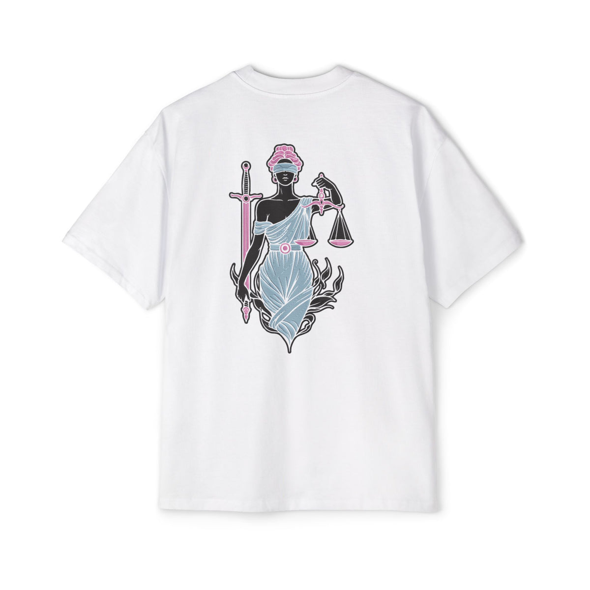 Libra Balanced Energy Unbalanced Style Embroidery Oversized T-Shirt | LE BANCHO