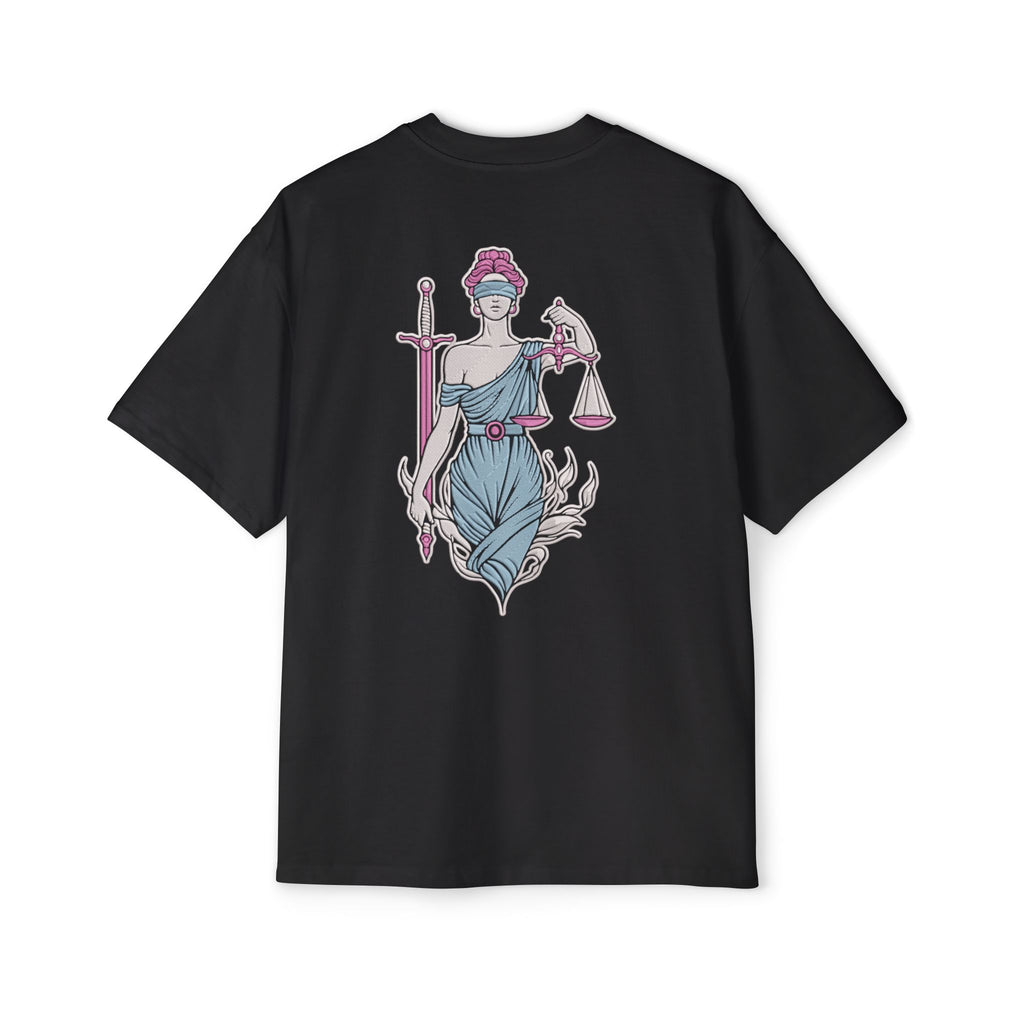 Libra Balanced Energy Unbalanced Style Embroidery Oversized T-Shirt | LE BANCHO