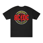 AC/DC Powerage Premium Oversized Embroidered Band T-Shirt for Women | 240 GSM 100% Cotton