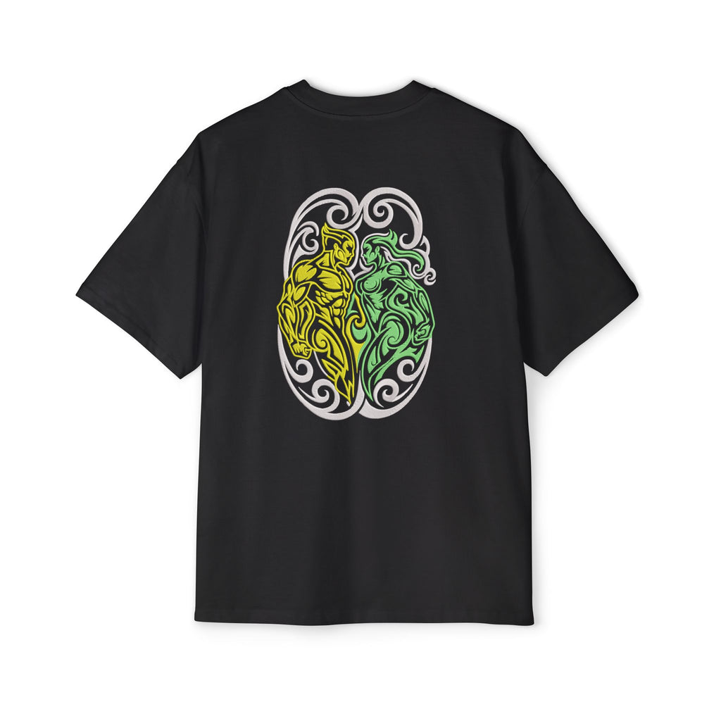Gemini Two Sides One Iconic fit Embroidery Oversized T-Shirt