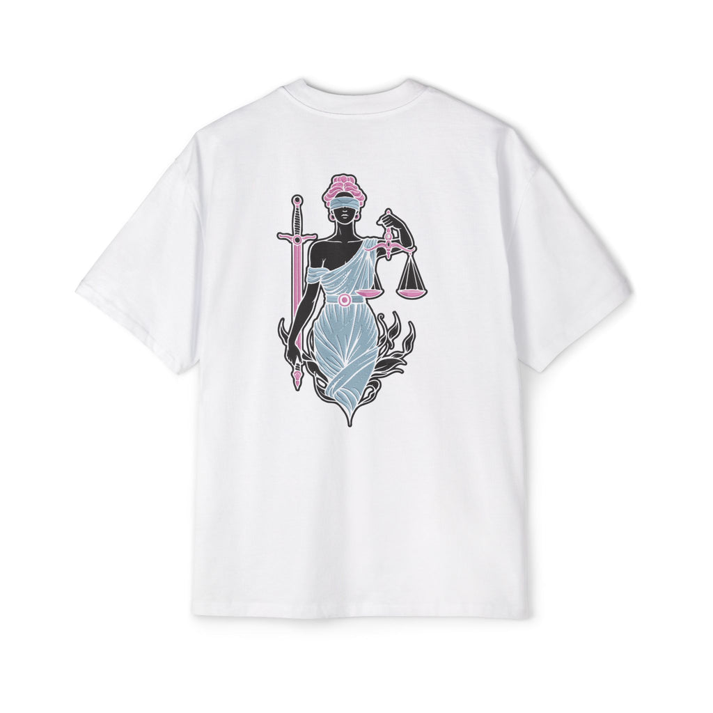 Libra Balanced Energy Unbalanced Style Embroidery Oversized T-Shirt | LE BANCHO