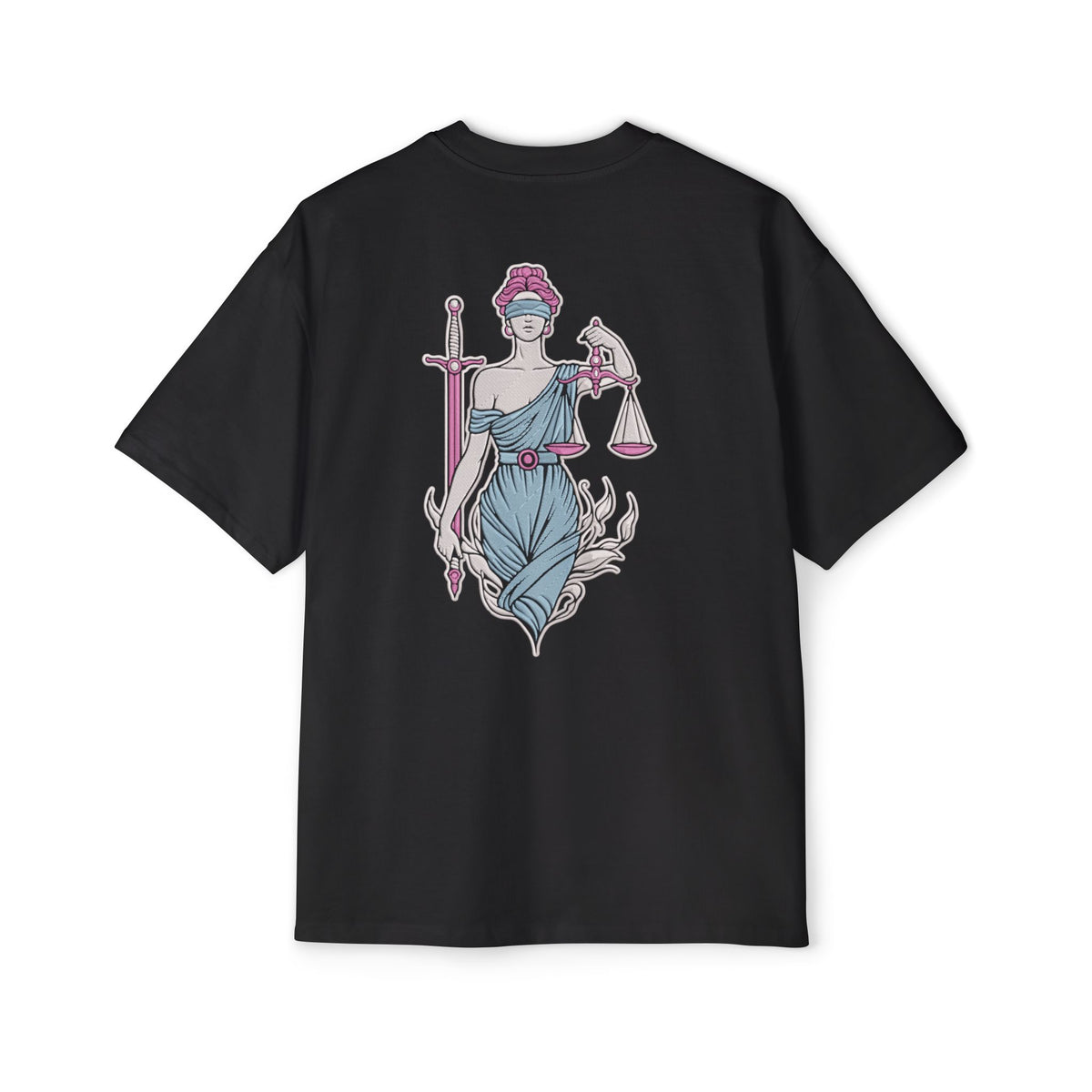 Libra Balanced Energy Unbalanced Style Embroidery Oversized T-Shirt | LE BANCHO