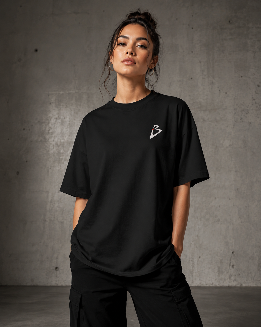Badshah Premium Oversized Embroidered Artist T-Shirt for Women | 240 GSM 100% Cotton