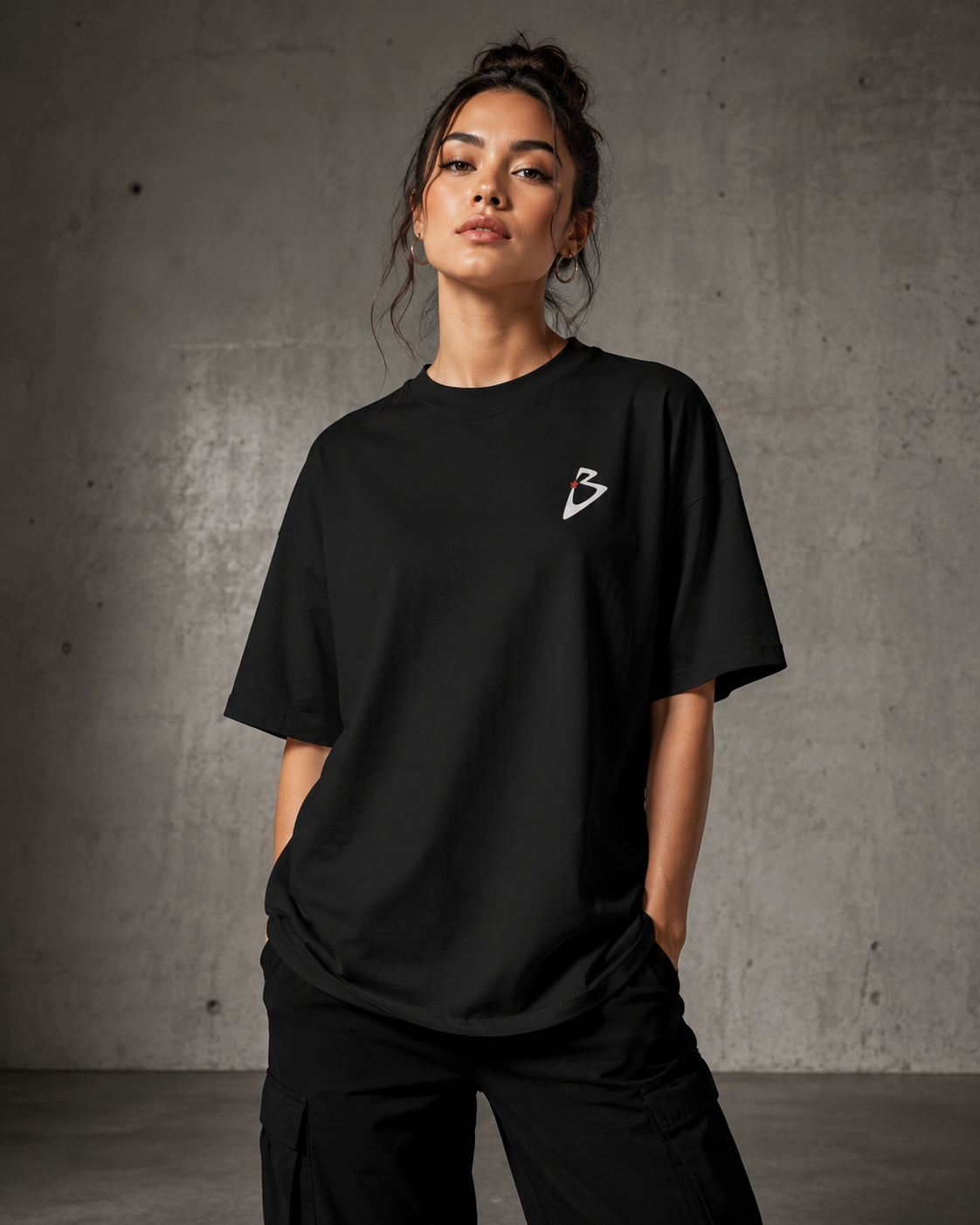 Badshah Premium Oversized Embroidered Artist T-Shirt for Women | 240 GSM 100% Cotton