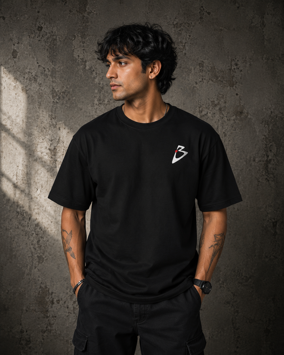 Badshah Premium Oversized Embroidered Artist T-Shirt for Men | 240 GSM 100% Cotton