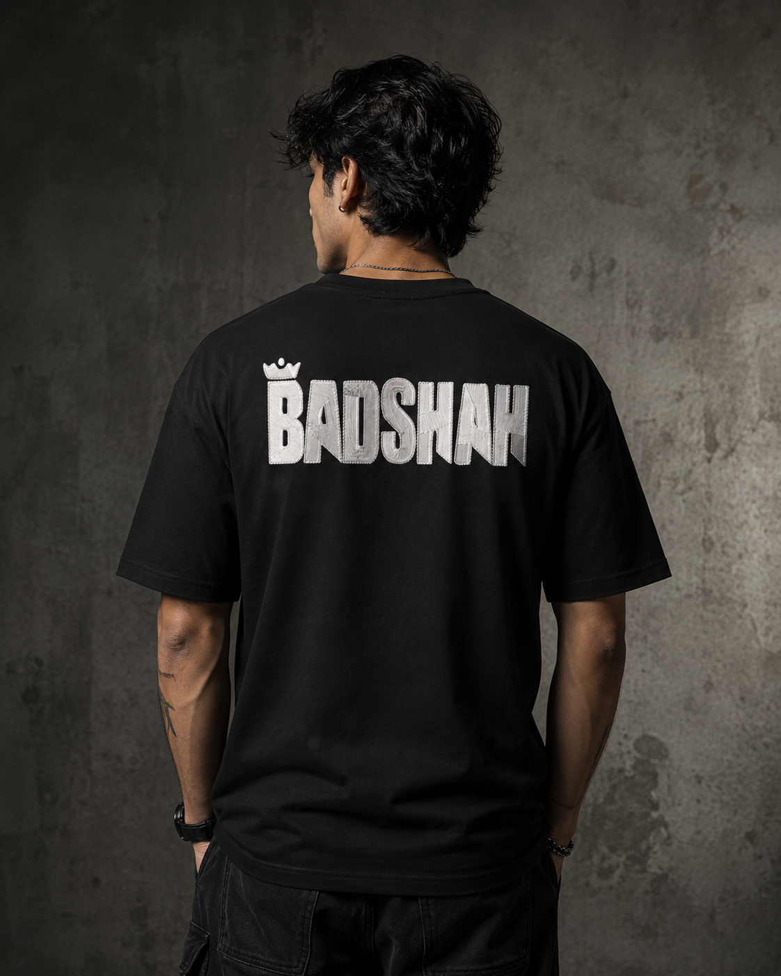 Badshah Premium Oversized Embroidered Artist T-Shirt for Men | 240 GSM 100% Cotton