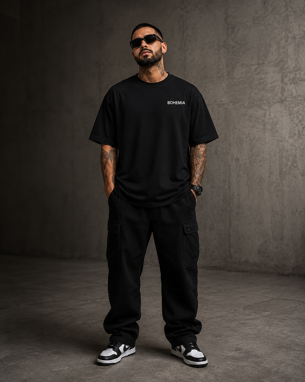 Bohemia Kali Denali Premium Oversized Embroidered T-Shirt for Men | 240 GSM 100% Cotton