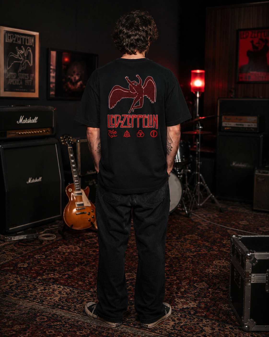 Led Zeppelin Premium Oversized Embroidered Band T-Shirt for Men | 240 GSM 100% Cotton