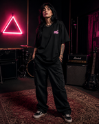Pink Floyd Premium Oversized Embroidered Band T-Shirt for Women | 240 GSM 100% Cotton