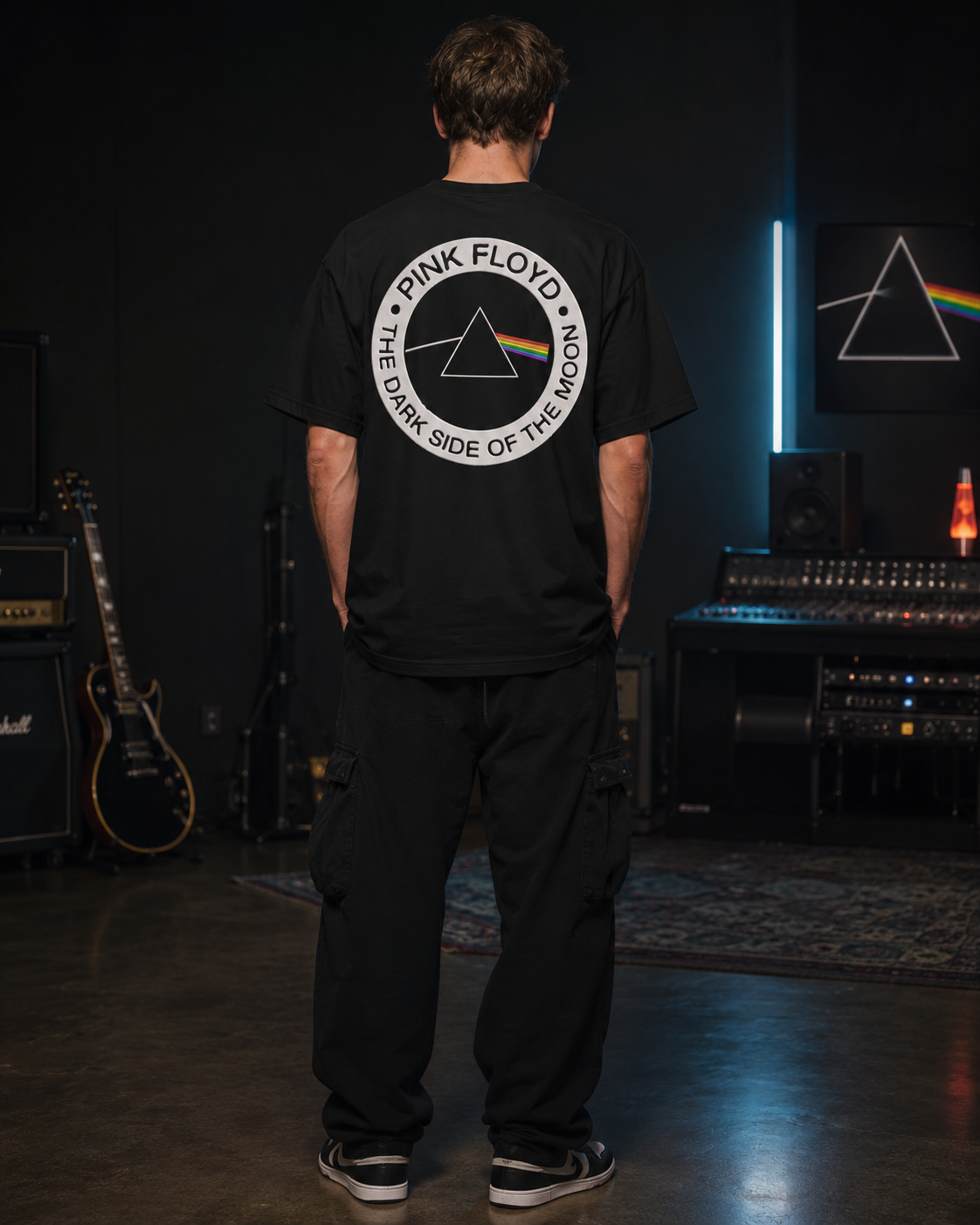 Pink Floyd Premium Oversized Embroidered Band T-Shirt for Men | 240 GSM 100% Cotton