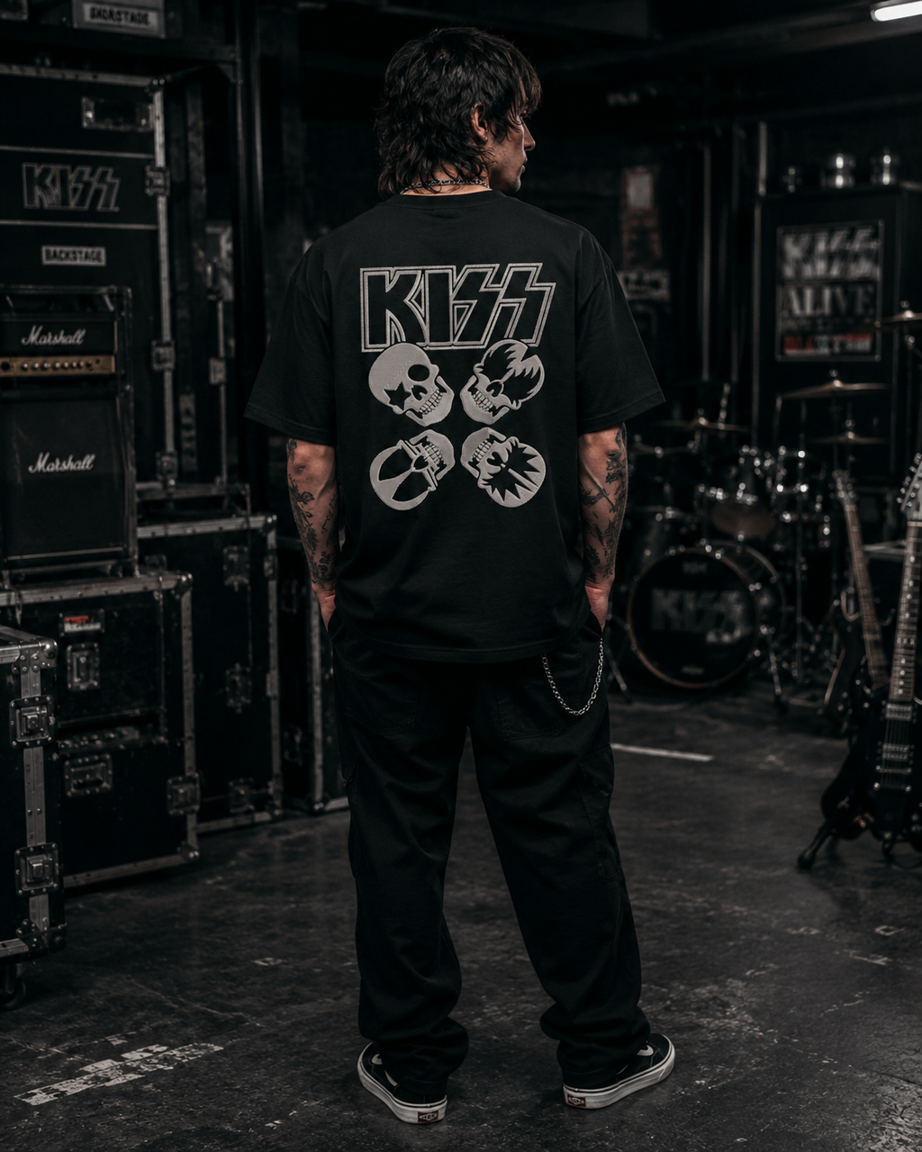 KISS Premium Oversized Embroidered Band T-Shirt for Men | 240 GSM 100% Cotton