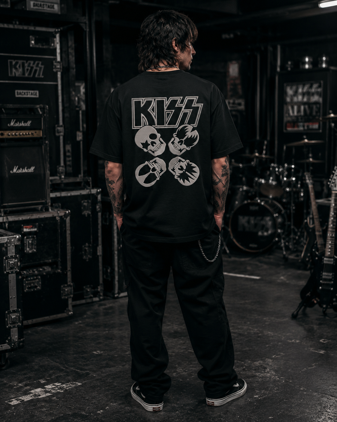 KISS Premium Oversized Embroidered Band T-Shirt for Men | 240 GSM 100% Cotton