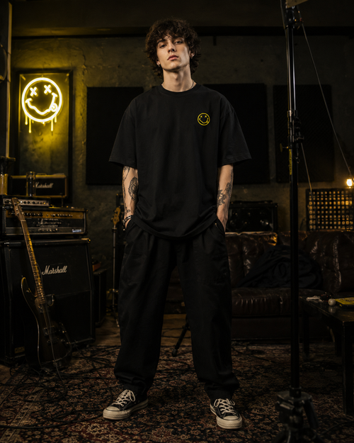 Nirvana Premium Oversized Embroidered Band T-Shirt for Men | 240 GSM 100% Cotton