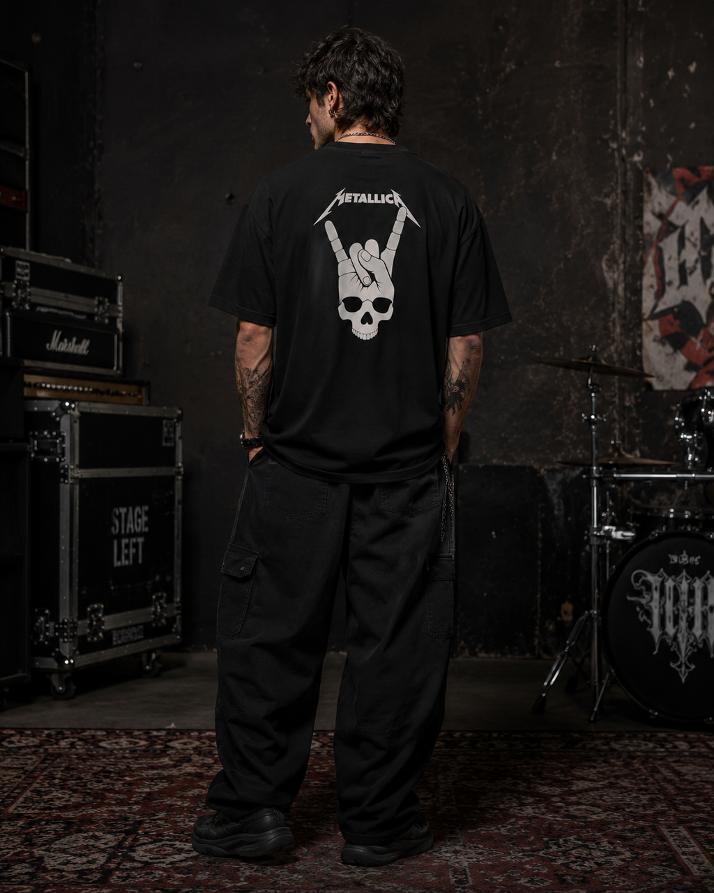Metallica Premium Oversized Embroidered Band T-Shirt for Men | 240 GSM 100% Cotton