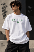 Gemini Two Sides One Iconic fit Embroidery Oversized T-Shirt
