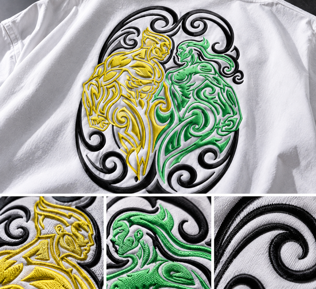 Gemini Two Sides One Iconic fit Embroidery Oversized T-Shirt