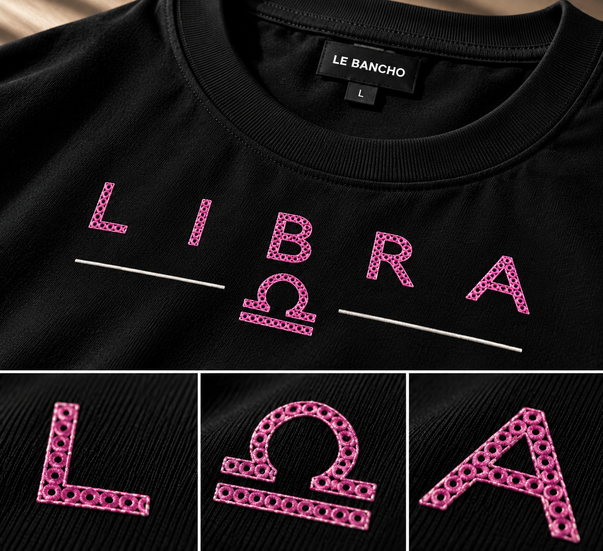 Libra Balanced Energy Unbalanced Style Embroidery Oversized T-Shirt | LE BANCHO