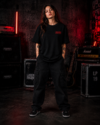 AC/DC Powerage Premium Oversized Embroidered Band T-Shirt for Women | 240 GSM 100% Cotton