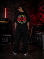 AC/DC Powerage Premium Oversized Embroidered Band T-Shirt for Women | 240 GSM 100% Cotton