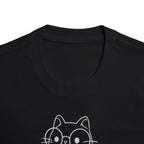 LE BANCHO Cute Cat Premium Embroidered Oversized T-Shirt for Women | 240 GSM Heavyweight Cotton | Black Minimal Streetwear Tee