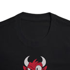 Small Devil Premium Embroidered Oversized T-Shirt for Men | 240 GSM Heavyweight Cotton | Black Streetwear Tee