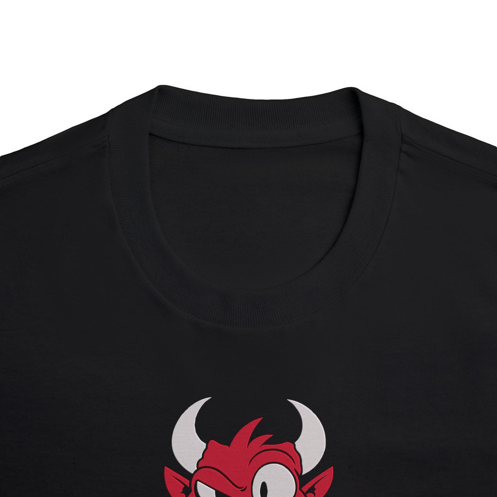 Small Devil Premium Embroidered Oversized T-Shirt for Women | 240 GSM Heavyweight Cotton | Black Streetwear Tee