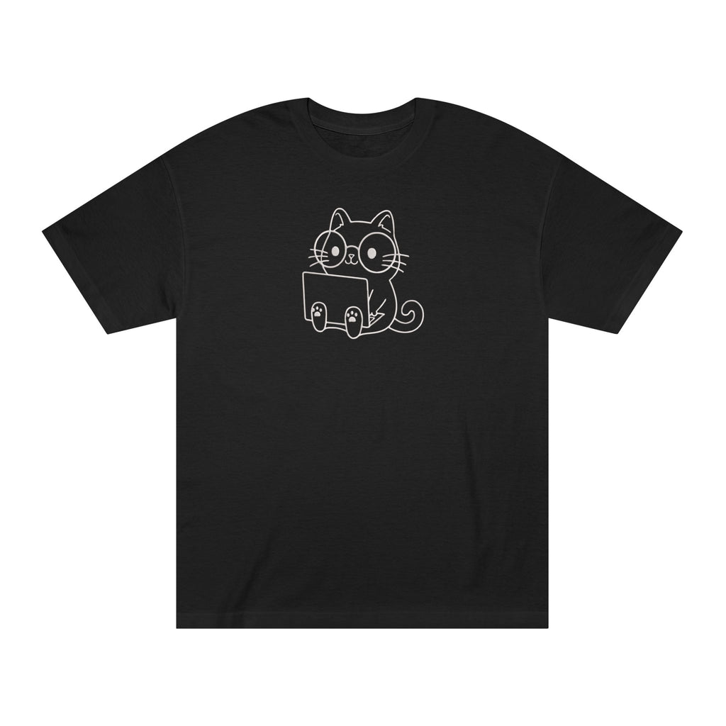 LE BANCHO Cute Cat Premium Embroidered Oversized T-Shirt for Men | 240 GSM Heavyweight Cotton | Black Minimal Streetwear Tee