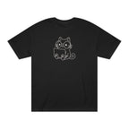 LE BANCHO Cute Cat Premium Embroidered Oversized T-Shirt for Men | 240 GSM Heavyweight Cotton | Black Minimal Streetwear Tee