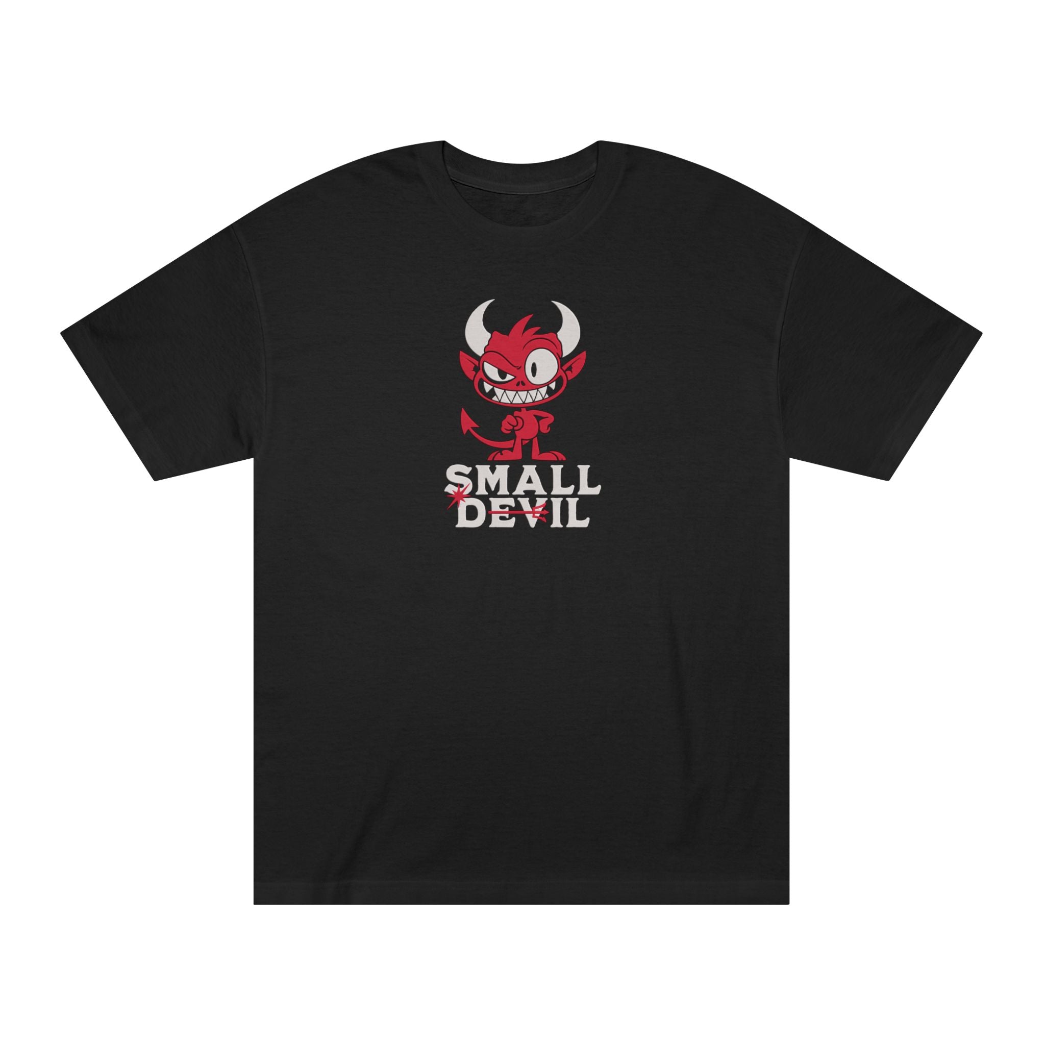 Small Devil Premium Embroidered Oversized T-Shirt for Men | 240 GSM Heavyweight Cotton | Black Streetwear Tee