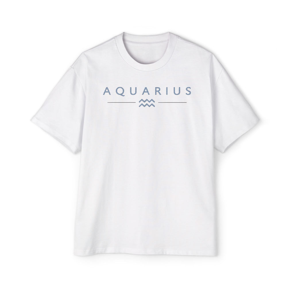 Aquarius Built Different Embroidery Oversized T-Shirt | LE BANCHO