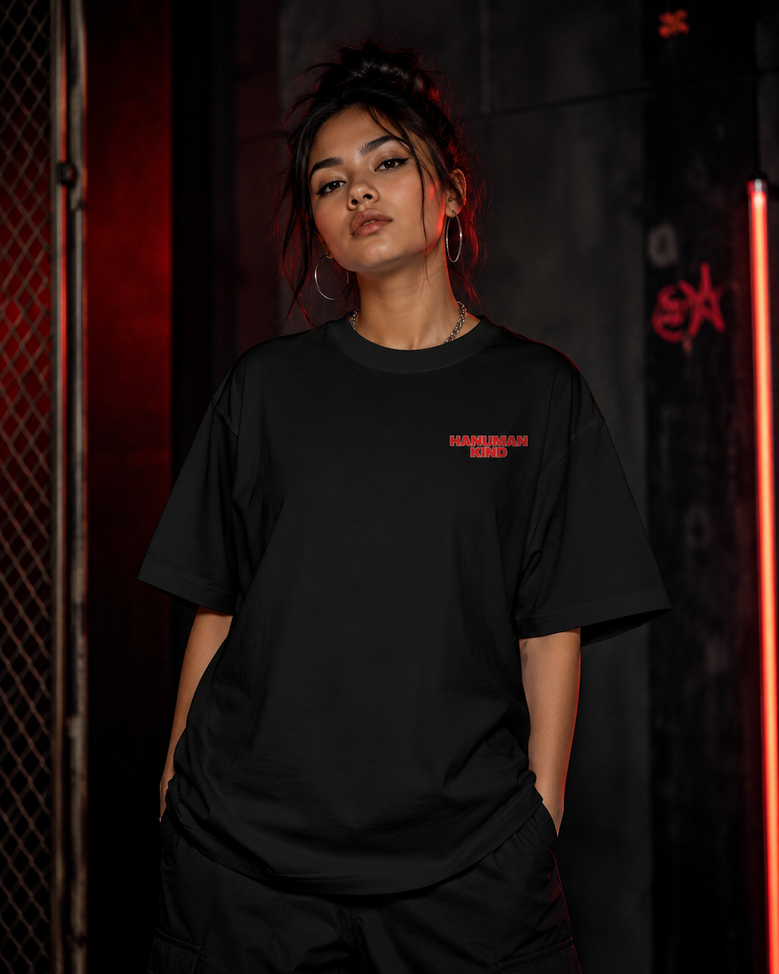 Hanumankind Tribute Premium Oversized T-Shirt for Women | 240 GSM 100% Cotton