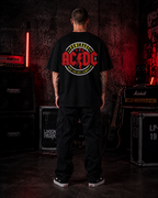 AC/DC Powerage Premium Oversized Embroidered Band T-Shirt for Men | 240 GSM 100% Cotton
