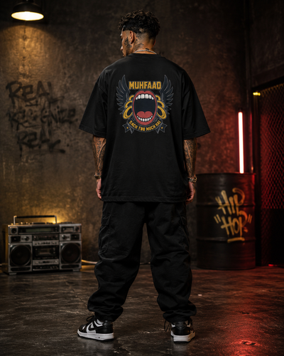 Muhfaad Premium Oversized T-Shirt for Men | 240 GSM Cotton Streetwear