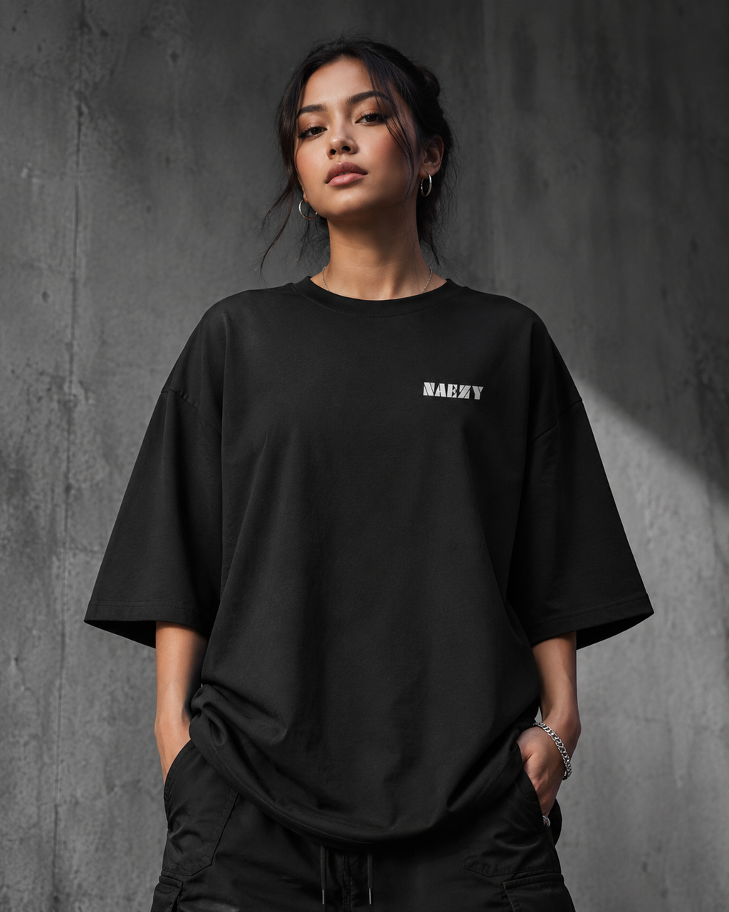 Naapaak Premium Oversized T-Shirt for Women | 240 GSM Embroidered Streetwear Tee