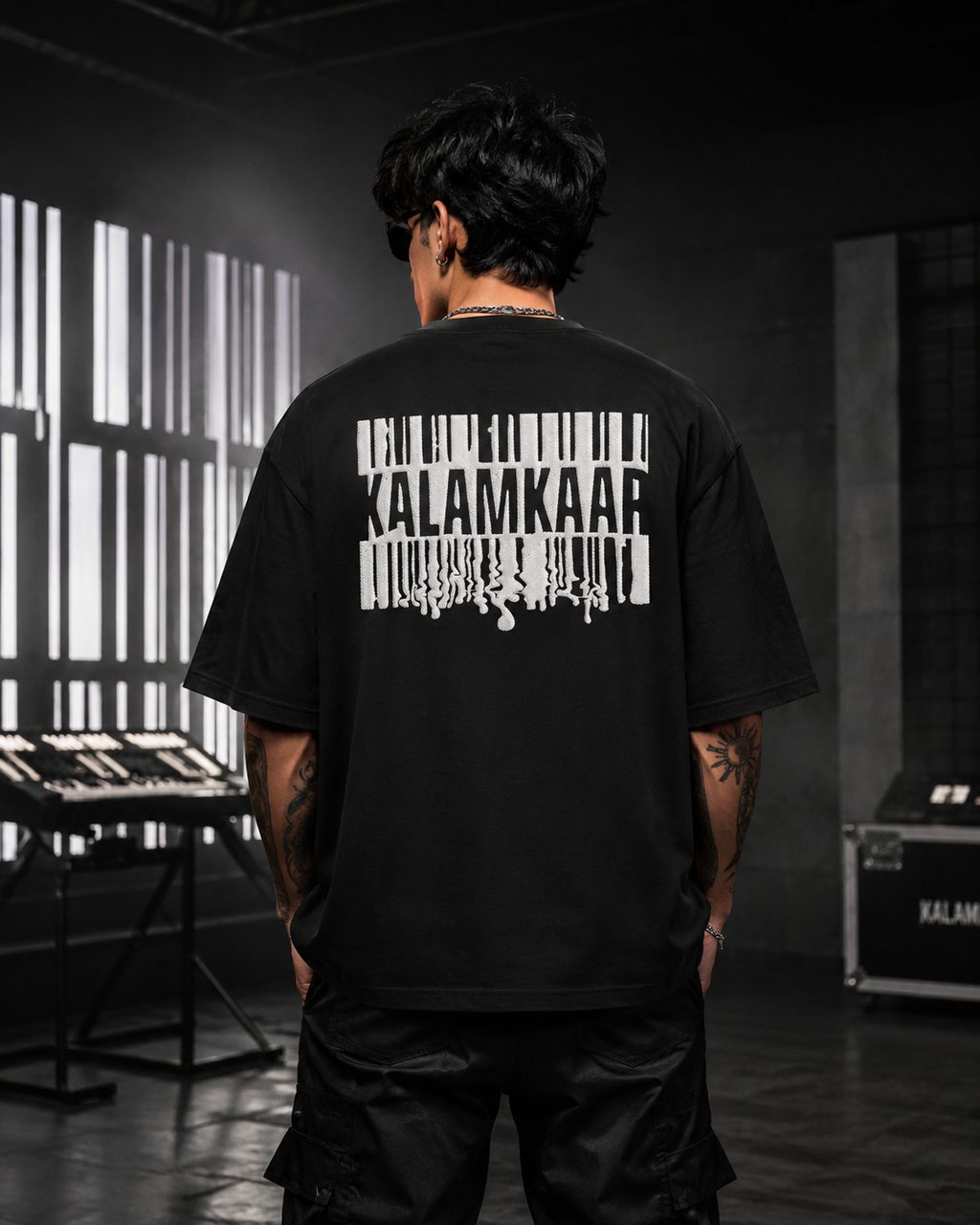 Kalamkaar Premium Oversized T-Shirt for Men | 240 GSM Embroidered Hip-Hop Streetwear Tee