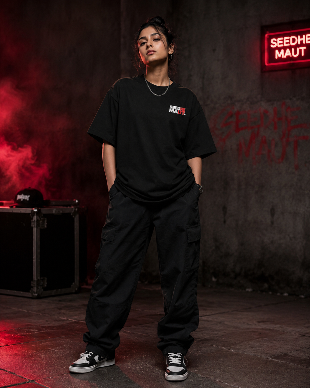 Seedhe Maut Premium Oversized T-Shirt for Women | 240 GSM Embroidered Streetwear Tee