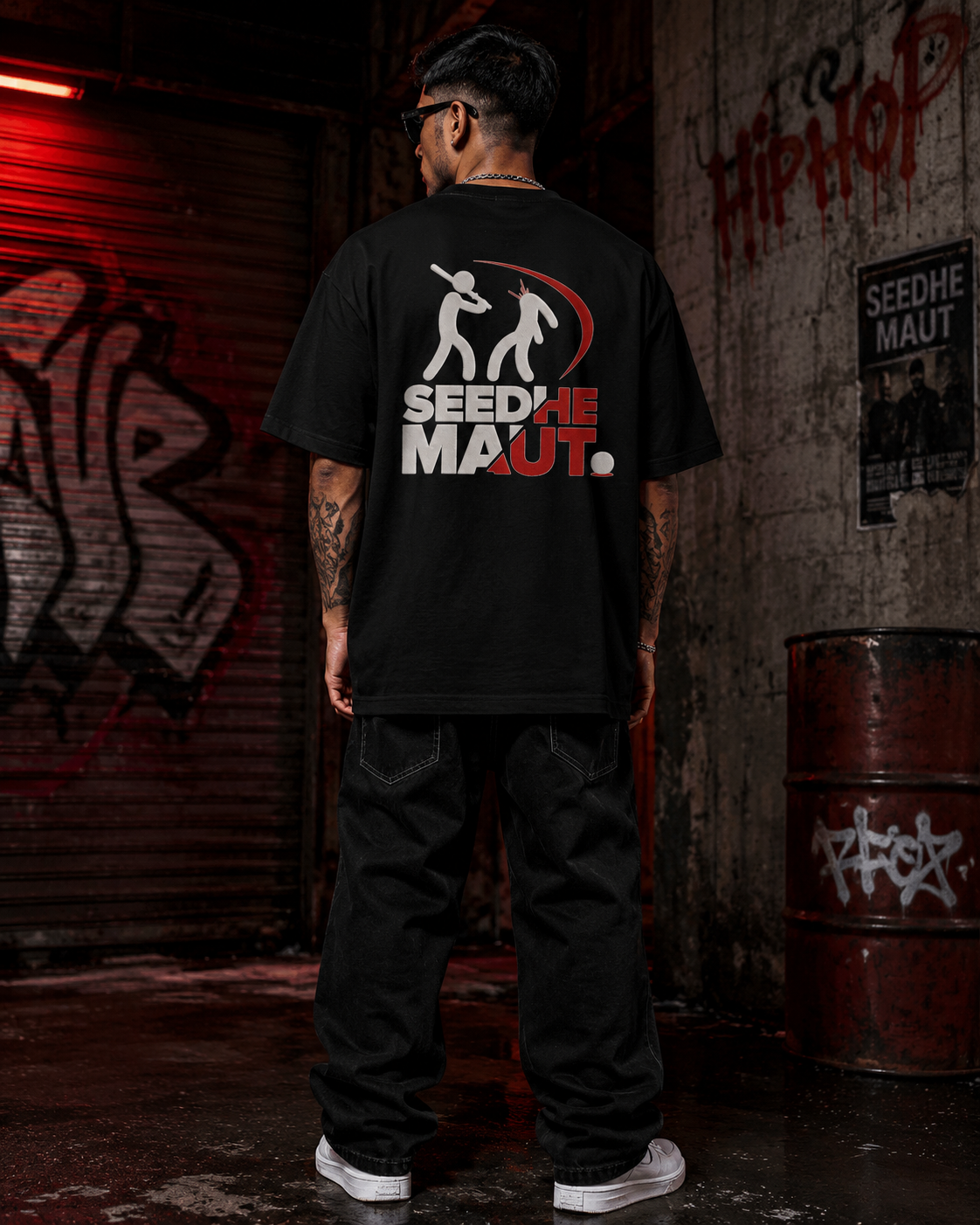 Seedhe Maut Premium Oversized T-Shirt for Men | 240 GSM Embroidered Hip-Hop Streetwear Tee