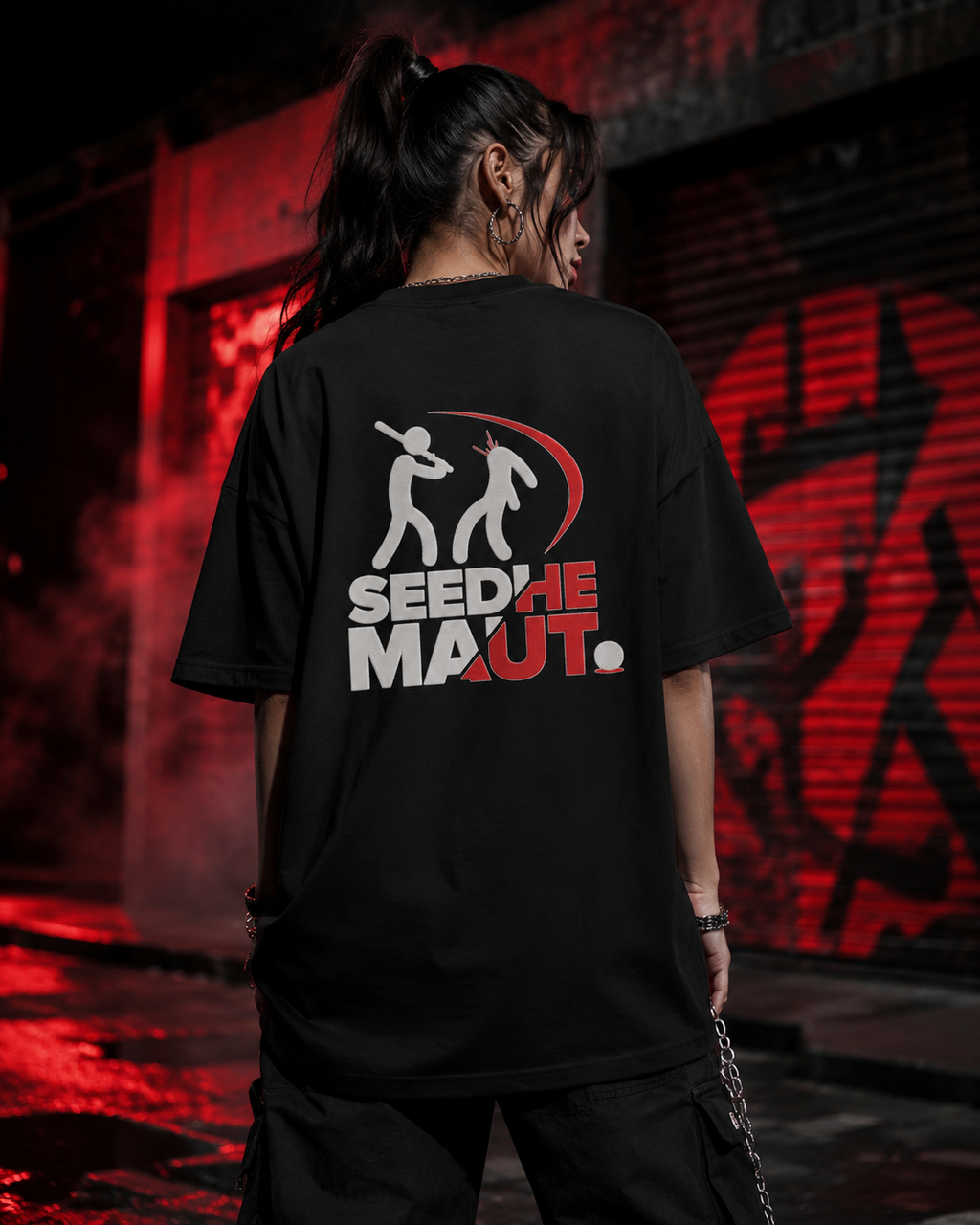 Seedhe Maut Premium Oversized T-Shirt for Women | 240 GSM Embroidered Streetwear Tee