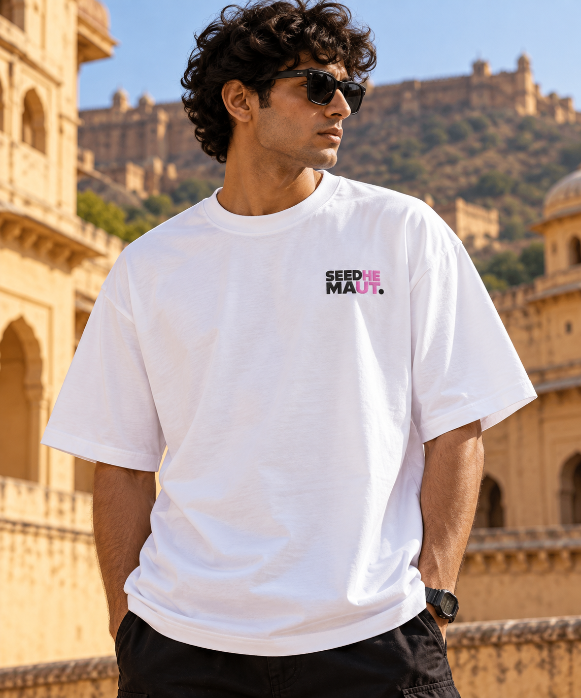 Seedhe Maut Jaipur Concert Edition Embroidery Oversized T-Shirt for Men | LE BANCHO
