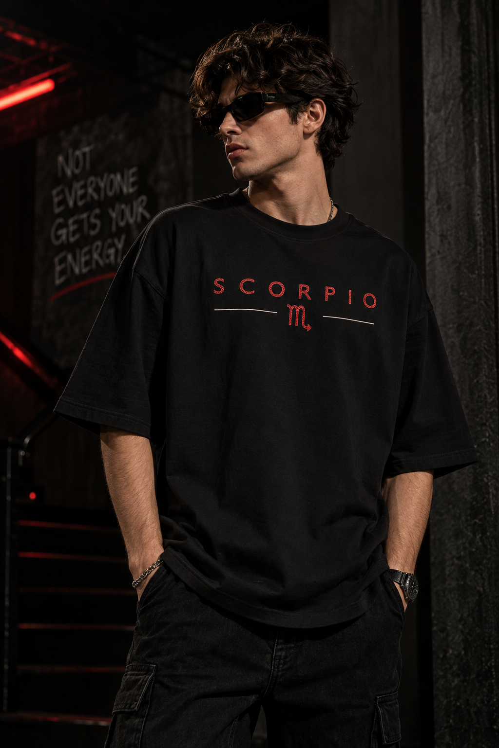 Scorpio Not Everyone Gets Your Energy Embroidery Oversized T-Shirt | LE BANCHO