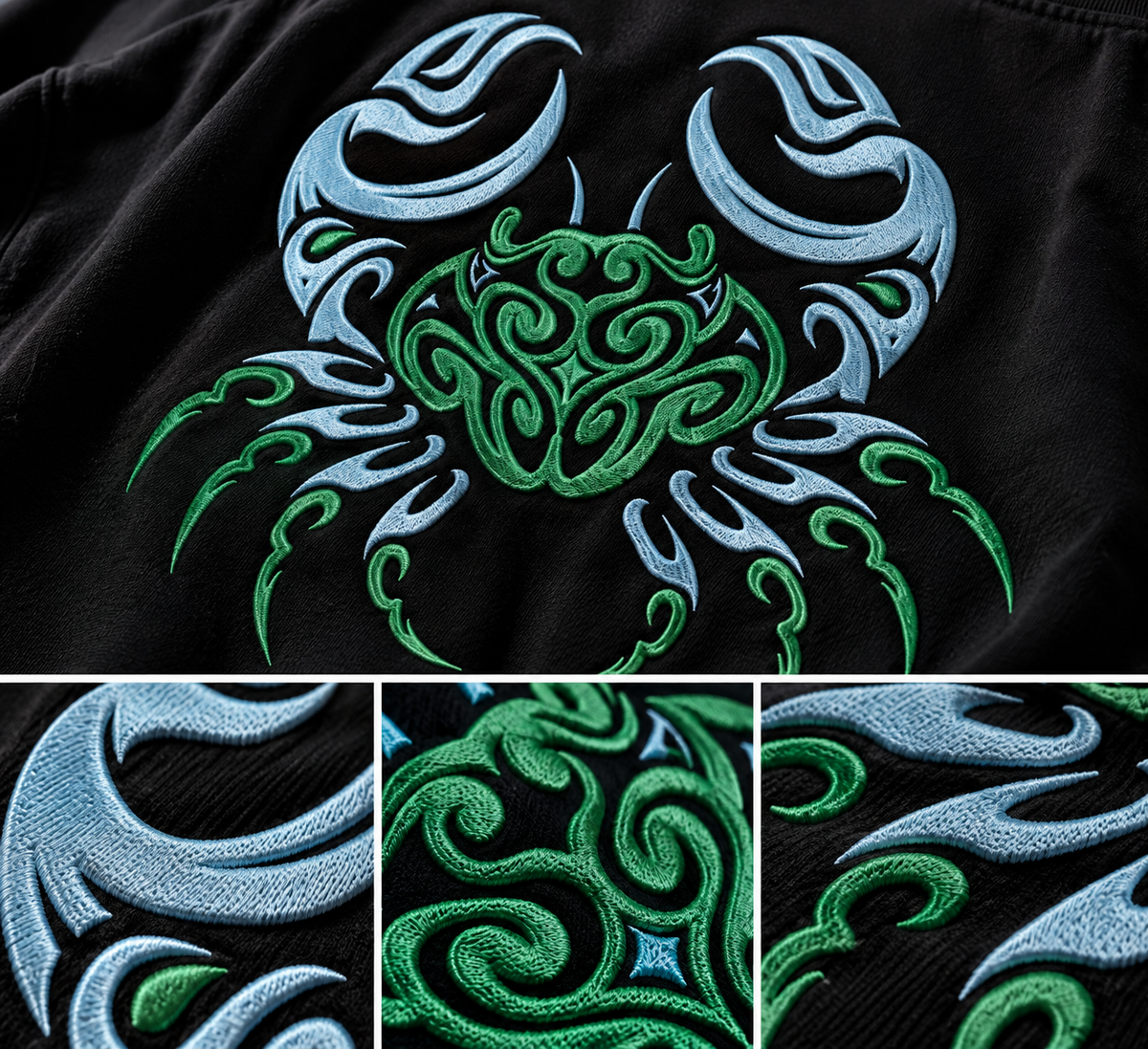 Cancer Soft Heart Hard Shell Embroidery Oversized T-Shirt | LE BANCHO