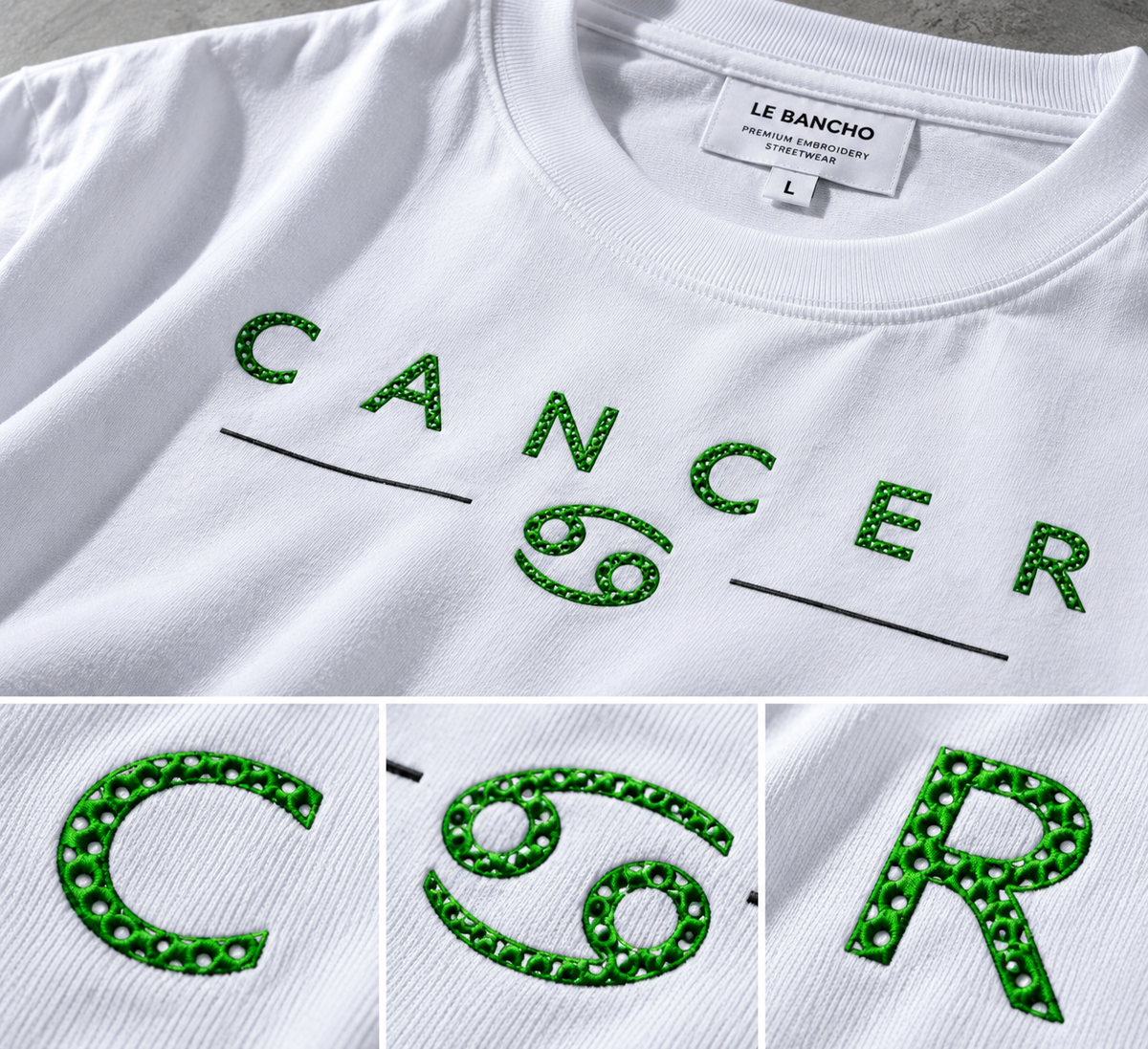 Cancer Soft Heart Hard Shell Embroidery Oversized T-Shirt | LE BANCHO