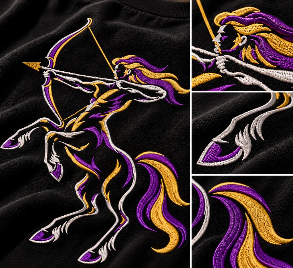 Sagittarius Born to Roam Embroidery Oversized T-Shirt | LE BANCHO